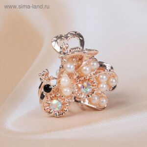 Краб пластик Резной 2 см черный+камни 12 шт/уп