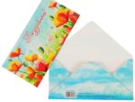 Конверт для денег "Яркие цветы" 16,5 х 8 см 10 шт/уп 4441400