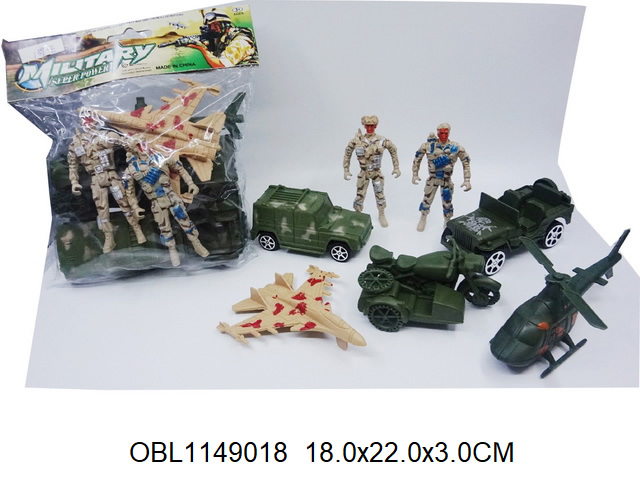 Набор Армия и техника (самол.+верт.+мотоц.+2 джипа+ солдаты) 902-1/143207