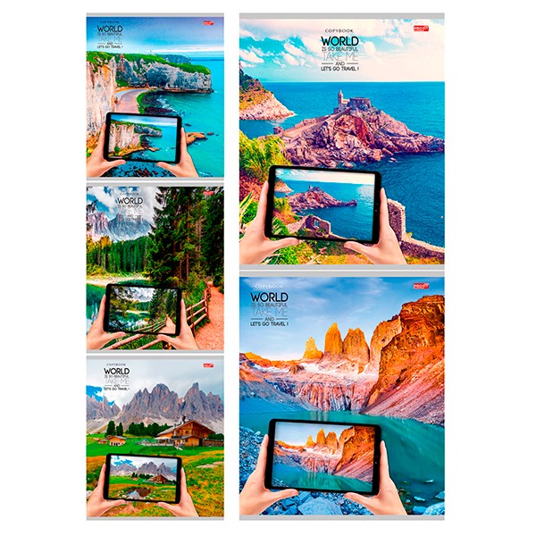 Тетрадь 48 л клетка Путешествуя с планшетом 5 диз. А5 80 шт/уп ПРОФ-ПРЕСС 48-4377