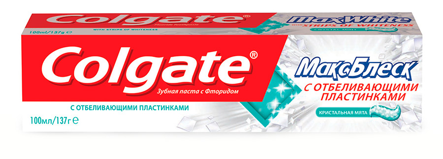 ***З/п. Колгейт 100 мл Макс Блеск с отбеливающая 48 шт/уп Спец Цена !