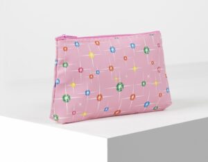 Косметичка простая Кристаллы, отдел на молнии, розовая  4608506