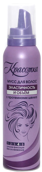 КРАСОТКА 150 мл МУСС  Эластичность и Обьем ( фиолетовый ) 24 шт/уп