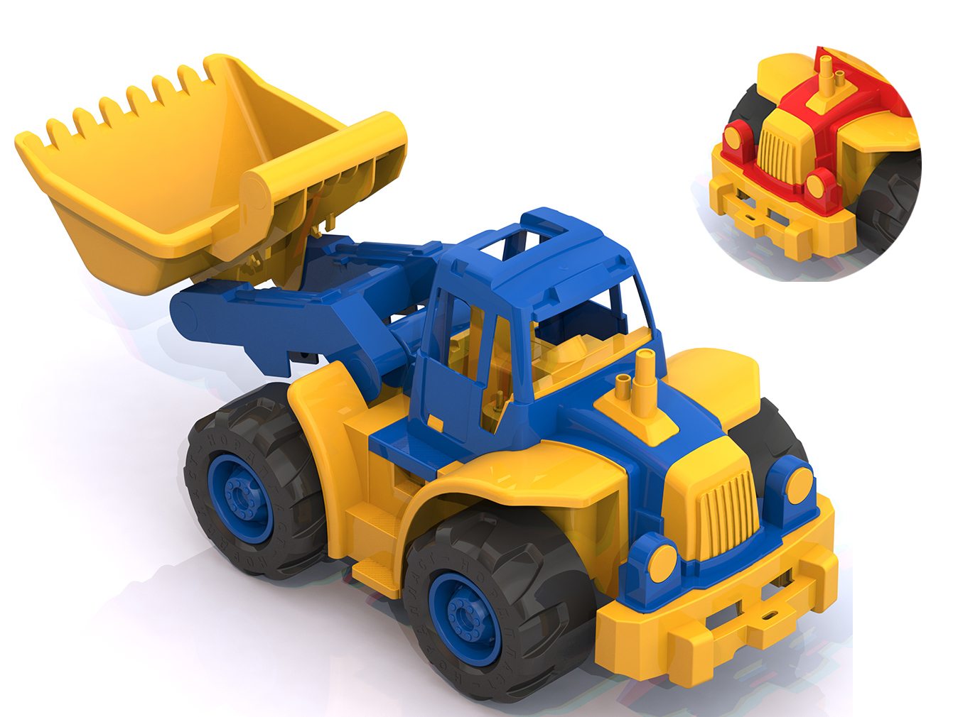 Трактор "Богатырь" мини с грейдером 35*22*26 см № 299 / Код 9570