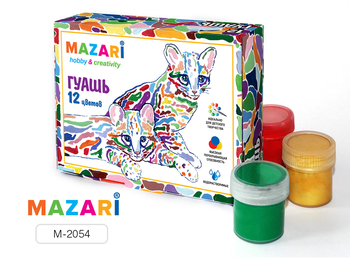 Гуашь, 12цв., Creative, баночка 20мл, картонная коробка 18 шт/уп М-16550 — изображение 3