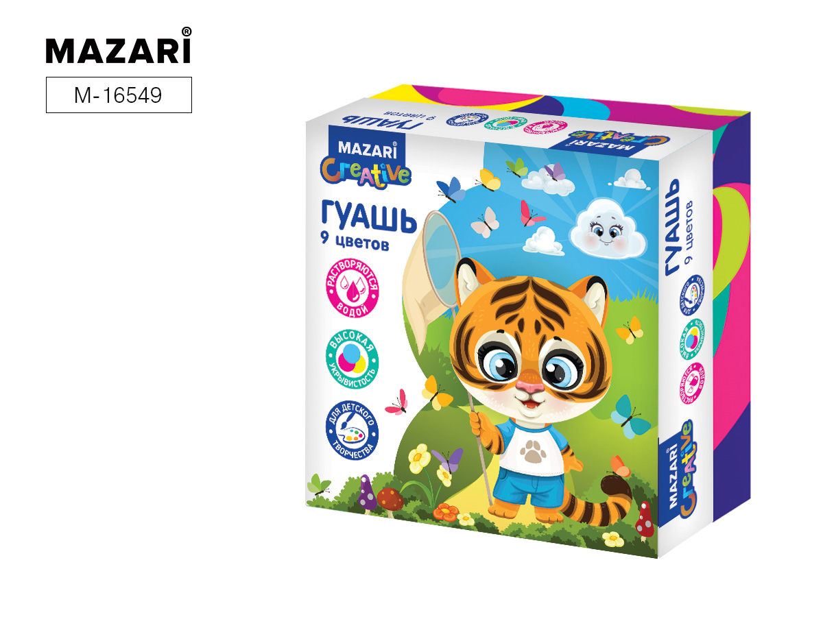 Гуашь, 12цв., Creative, баночка 20мл, картонная коробка 18 шт/уп М-16550 — изображение 2