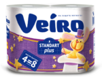 Бумага Туалетная Вееро 2-х сл.  Standart PLus  4 шт 15 шт/уп
