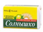 Мыло хоз. Солнышко 140 гр с лимоном п/п 48 шт/уп 11141