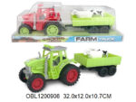 Машина инерц. трактор с прицепом +животные 2 цвета Z004