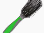 Расческа массажная, овал трапеция подушка, 24*6 cm с зелен вставкой CMB125
