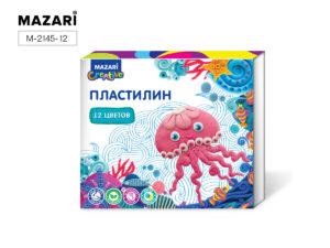 Пластилин классический 12 цв., 240г, со стеком 16 шт/уп М-2145-12