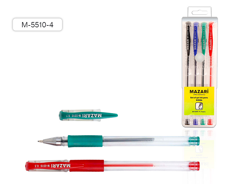 Набор ручек гелевых LIPARI, 3 цв., пулевидный пиш.узел 0.5мм,с резиновым грипом 20 шт/уп М-5510-3 — изображение 2