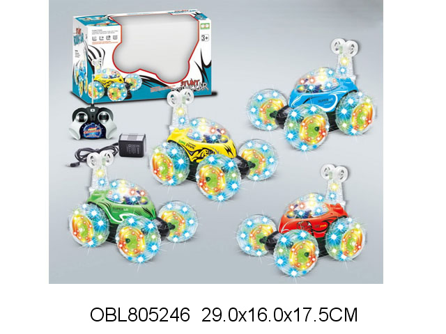 Машина р/у перевертыш свет. колеса 4 цвета коробка 29*16*17.5 см 008-360Т137902