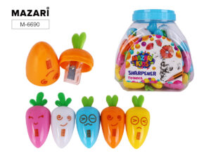 Точилка пластиковая, CARROT (Морковка), 1 отверстие для заточки, с контейнером М-6690