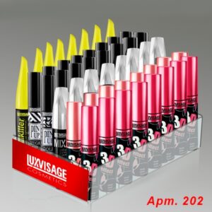 Тушь для ресниц LUX visage 3D effect 10 г Арт. К160,  Экстра объем-Разделение-Изгиб 6 шт/уп — изображение 2