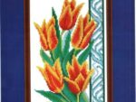 Вышивка крестом Оранжевые тюльпаны 548 размер 17*26 см