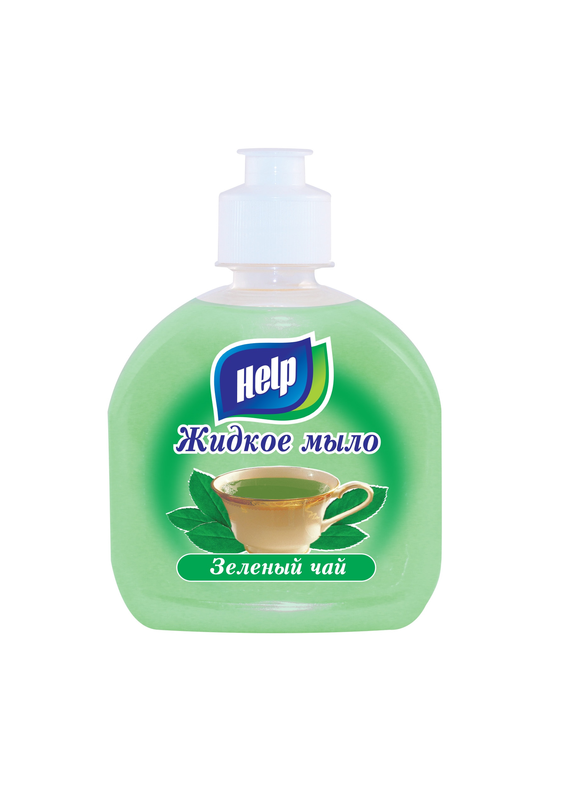 Хелп Жидкое мыло 300 мл пуш-пул Зеленый чай 12 шт/уп