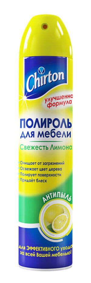 Чиртон Полироль д/мебели Антипыль  лимон 300 мл 24 шт/уп — изображение 3