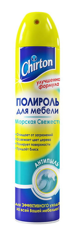 Чиртон Полироль д/мебели Антипыль Морская Свежесть 24 шт/уп