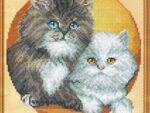 Вышивка крестом Кошки  611 размер 18*19