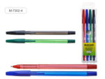 Набор ручек шариковых STYLUS, 4цв., пулевидный пиш.узел 0.7мм 18 шт/уп М-7302-4