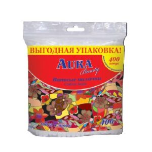 Ватные палочки  Аура  400 шт пакет 42 шт/уп