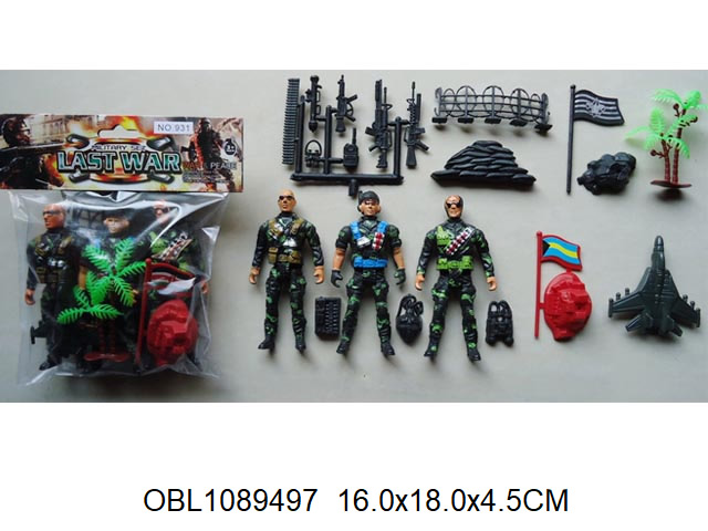 Набор "Армия" (солдатики+мотоцикл+укрепл.) 19 эл. в/п 18*4*20 см Y6456111 — изображение 3