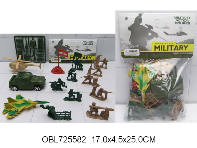 Набор "Армия" (солдатики+мотоцикл+укрепл.) 19 эл. в/п 18*4*20 см Y6456111 — изображение 2