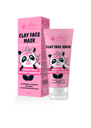 Маска для лица c розовой глиной и экстрактом гибискуса 100 мл 24 шт/уп Femily Cosmetics