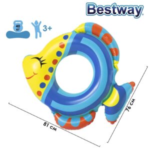 Круг надувной для плавания Рыбки 81*76см 3-6 лет 36111 Bestway