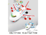 Самолет инерц. со светом и музыкой 17,6 см 2 цвета, Арт.7709