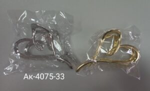 Краб металл Сердце 11*6 см золото/серебро 12 шт/уп АК-4075-33