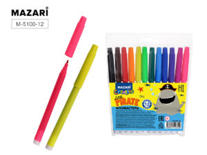 Фломастеры LITTLE PIRATE 12 цв., невент. колп., ПВХ-упак.M-5100-12