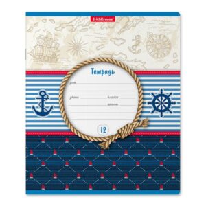 Тетрадь 12 л линейка мелов. "Морская-якоря" 46561