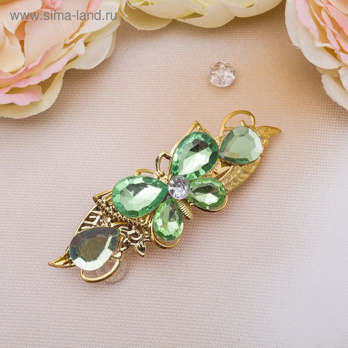 Заколка автомат Драгоценные камни 8,5 см 12 шт/уп АК-1032