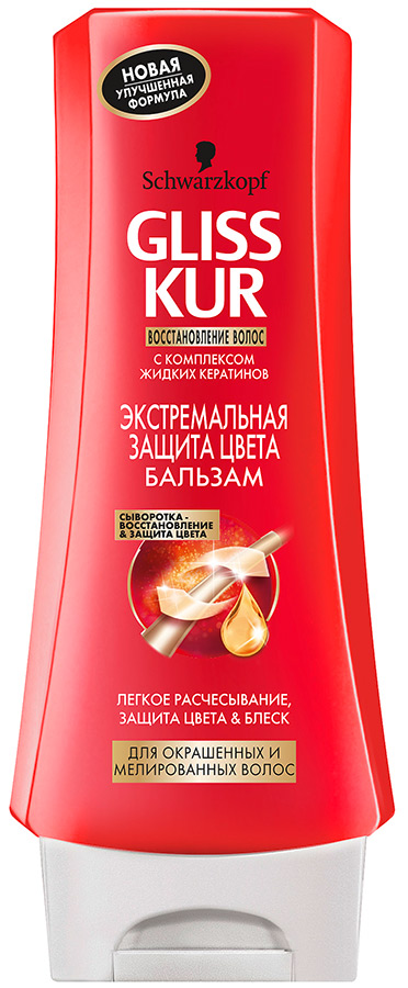 Глисс Кур Бальзам "Защита д/окрашенных волос " 200 мл. 12 шт/уп