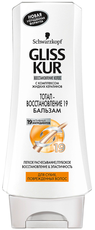 Глисс Кур Бальзам "Тотал-восстановление д/сухих волос " 200 мл. 12 шт/уп