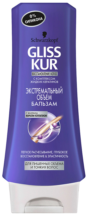 Глисс Кур Бальзам "Экстремальный Обьем " 200 мл. 12 шт/уп