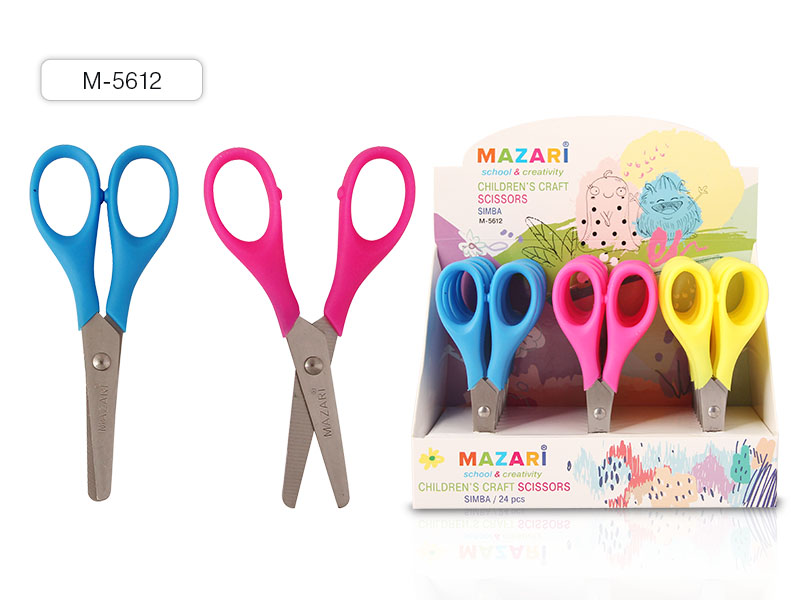 Ножницы детские SIMBA, 120 мм, лезвия из нерж стали, закруг концы, пласт ручки, 24 шт/уп М-5612