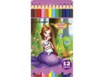 Карандаши цветные Сказочные принцессы  12 цветов 24 шт/уп