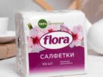 Салфетка Флора Белая 100 л. 25 шт/уп