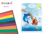 Бумага цветная 16л. 8цв.,двусторонняя ,45г/м Размер 200х270 мм 50 шт/уп М-2155