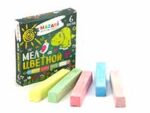 Мел цветной 6 штук, карт.коробка 30 шт/уп М-9004