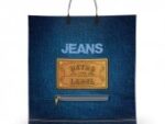 Пакет п/эт (пл. ручка ) 400*400  Джинс Лейбл 100 шт/уп