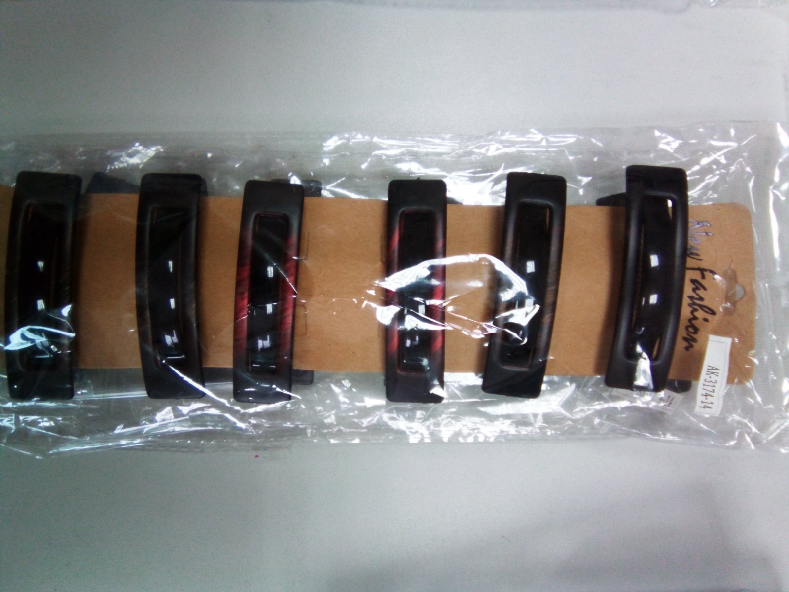 Заколка автомат Прямоугольник 8,5 см микс 6 шт/уп АК-3174-14