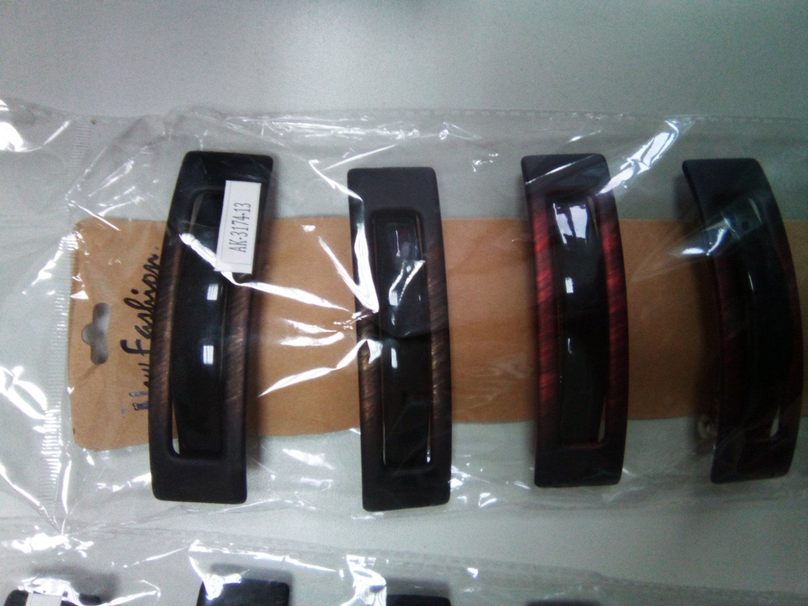 Заколка автомат Прямоугольник 11,5 см микс 6 шт/уп АК-3174-13