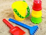 Песочный набор Ведро, совок, грабли, 3 формочки №6, цвета МИКС