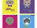 Тетрадь 48 л линейка Hipster cats 4 диз  ALINGAR AL9928