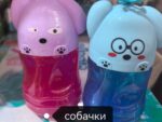 Слайм Собачки 10 см прозрачный с блестками  12 шт/уп