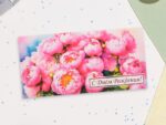 Конверт для денег "С Днём Рождения!" пионы, 16х8 см 10шт/уп 10395005